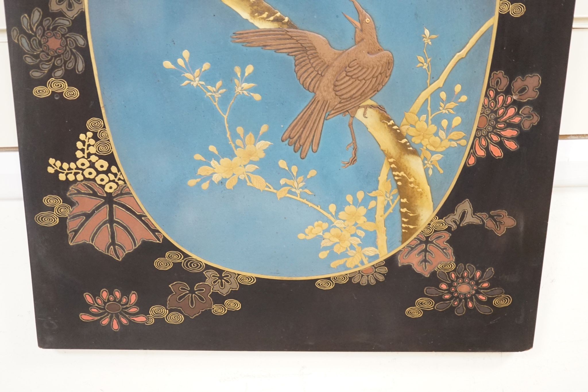 A pair of Japanese lacquer panels, 45.5 x 63.5cm